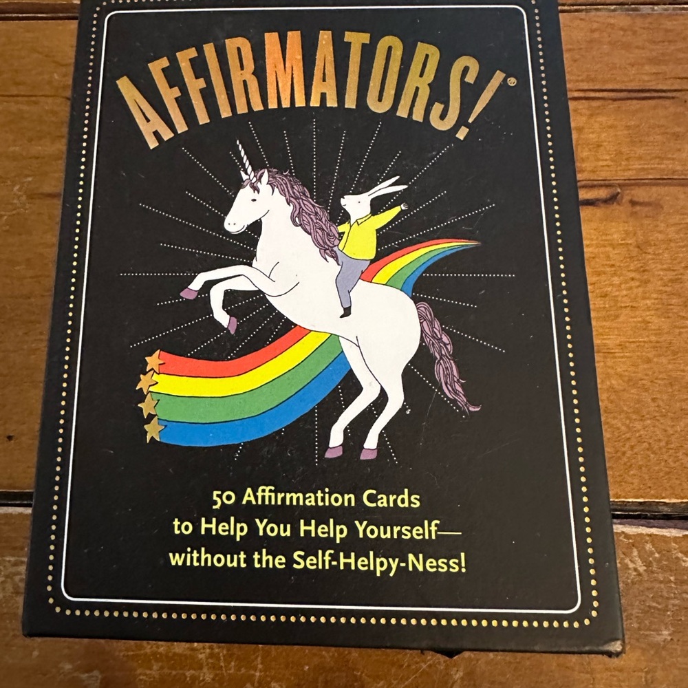 Knock Knock Unicorn Rainbow Affirmation Cards - Black Box